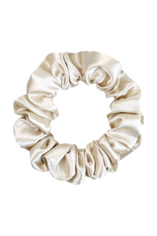 MURU Úzká Hedvábná Scrunchie Gumička - Béžová