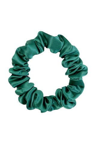 MURU Úzká Hedvábná Scrunchie Gumička - Zelená