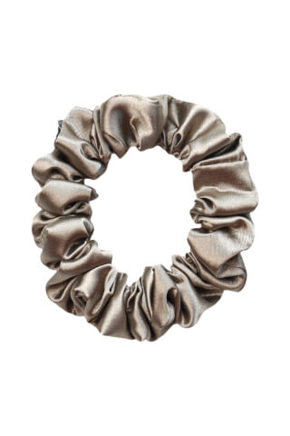 MURU Úzká Saténová Scrunchie gumička - Bronze Lesklá