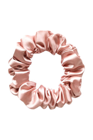 MURU Úzká Saténová Scrunchie gumička - Broskvová Lesklá