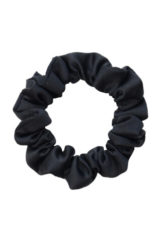 MURU Úzká Saténová Scrunchie gumička - Černá Matná