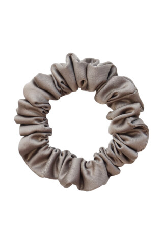 MURU Úzká Saténová Scrunchie gumička - Kávová Matná