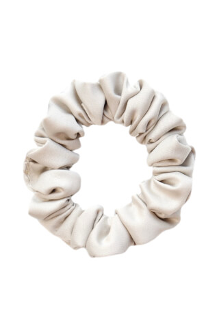 MURU Úzká Saténová Scrunchie gumička - Krémová Matná