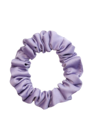 MURU Úzká Saténová Scrunchie gumička - Levandulová Matná