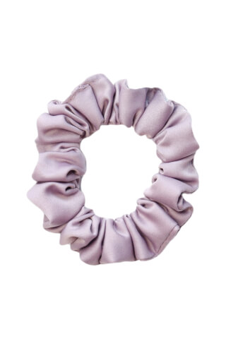 MURU Úzká Saténová Scrunchie gumička - Lila Matná