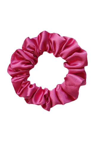 MURU Úzká Saténová Scrunchie gumička - Magenta Lesklá