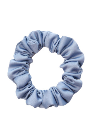 MURU Úzká Saténová Scrunchie gumička - Modrošedá Matná