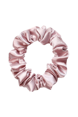 MURU Úzká Saténová Scrunchie gumička - Pudrová Lesklá