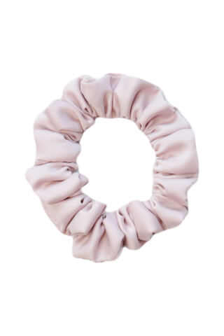 MURU Úzká Saténová Scrunchie gumička - Pudrová Matná