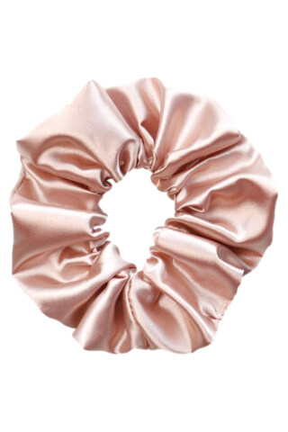 MURU Veľká Saténová Scrunchie gumička - Broskyňová Lesklá