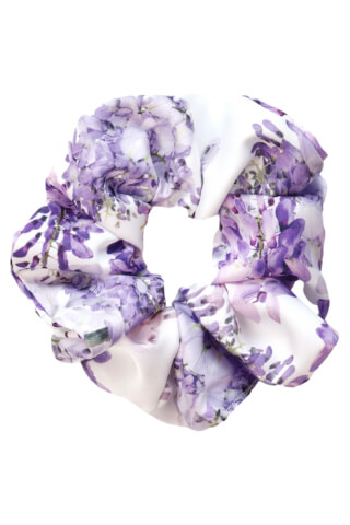 MURU Velká Saténová Scrunchie gumička - Flower