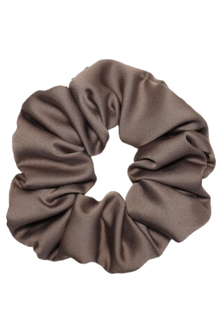 MURU Veľká Saténová Scrunchie gumička - Kávová Matná