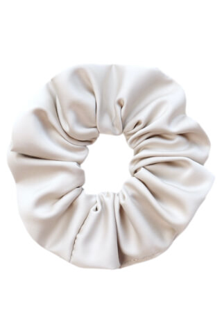 MURU Veľká Saténová Scrunchie gumička - Krémová Matná