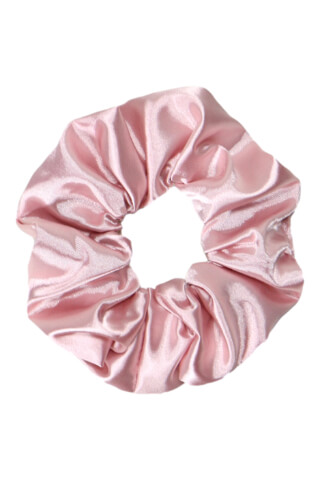 MURU Veľká Saténová Scrunchie gumička - Púdrová Lesklá
