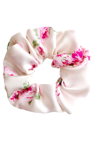 MURU Velká Saténová Scrunchie gumička - Rose