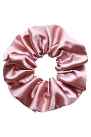 MURU Veľká Saténová Scrunchie gumička - Staroružová Lesklá