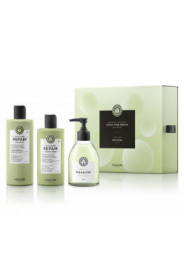Maria Nila Structure Repair darčeková sada šampón 350 ml + kondicionér 300 ml + tekuté mydlo Meadow 300 ml