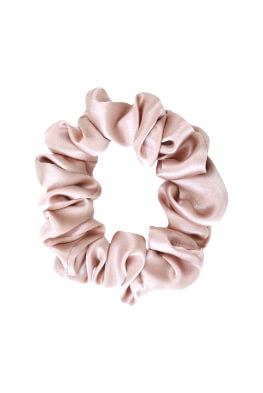 MURU Úzká Hedvábná Scrunchie Gumička - Růžová