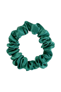 MURU Úzka Hodvábna Scrunchie Gumička - Zelená
