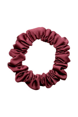 MURU Úzka Saténová Scrunchie gumička - Bordó Matná
