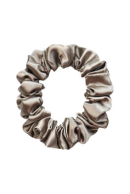 MURU Úzka Saténová Scrunchie gumička - Bronze Lesklá