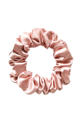 MURU Úzka Saténová Scrunchie gumička - Broskyňová Lesklá