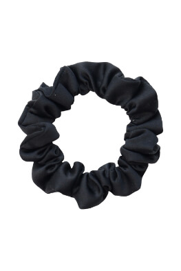 MURU Úzká Saténová Scrunchie gumička - Černá Matná
