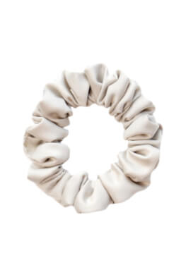 MURU Úzká Saténová Scrunchie gumička - Krémová Matná