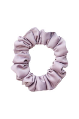 MURU Úzká Saténová Scrunchie gumička - Lila Matná