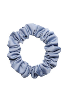 MURU Úzka Saténová Scrunchie gumička - Modrošedá Lesklá