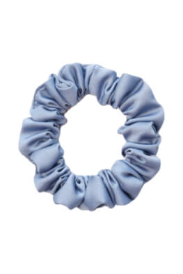 MURU Úzká Saténová Scrunchie gumička - Modrošedá Matná