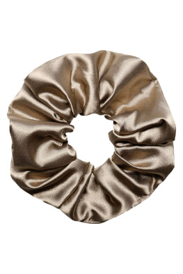MURU Veľká Saténová Scrunchie gumička - Bronze Lesklá