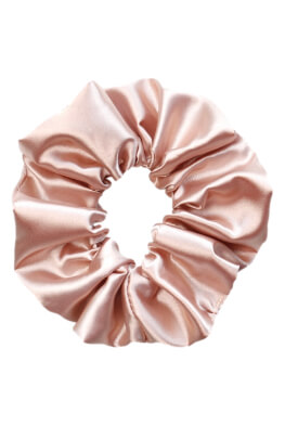 MURU Veľká Saténová Scrunchie gumička - Broskyňová Lesklá