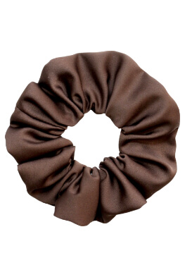 MURU Velká Saténová Scrunchie gumička - Dark Chocolate Matná
