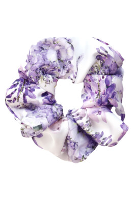 MURU Velká Saténová Scrunchie gumička - Flower