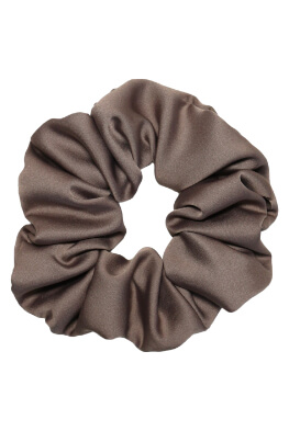 MURU Velká Saténová Scrunchie gumička - Kávová Matná