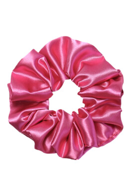 MURU Veľká Saténová Scrunchie gumička - Magenta Lesklá
