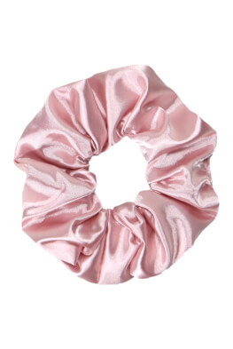 MURU Veľká Saténová Scrunchie gumička - Púdrová Lesklá