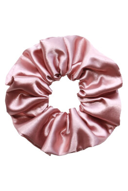 MURU Veľká Saténová Scrunchie gumička - Staroružová Lesklá