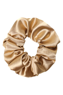 MURU Veľká Saténová Scrunchie gumička - Zlatá Lesklá